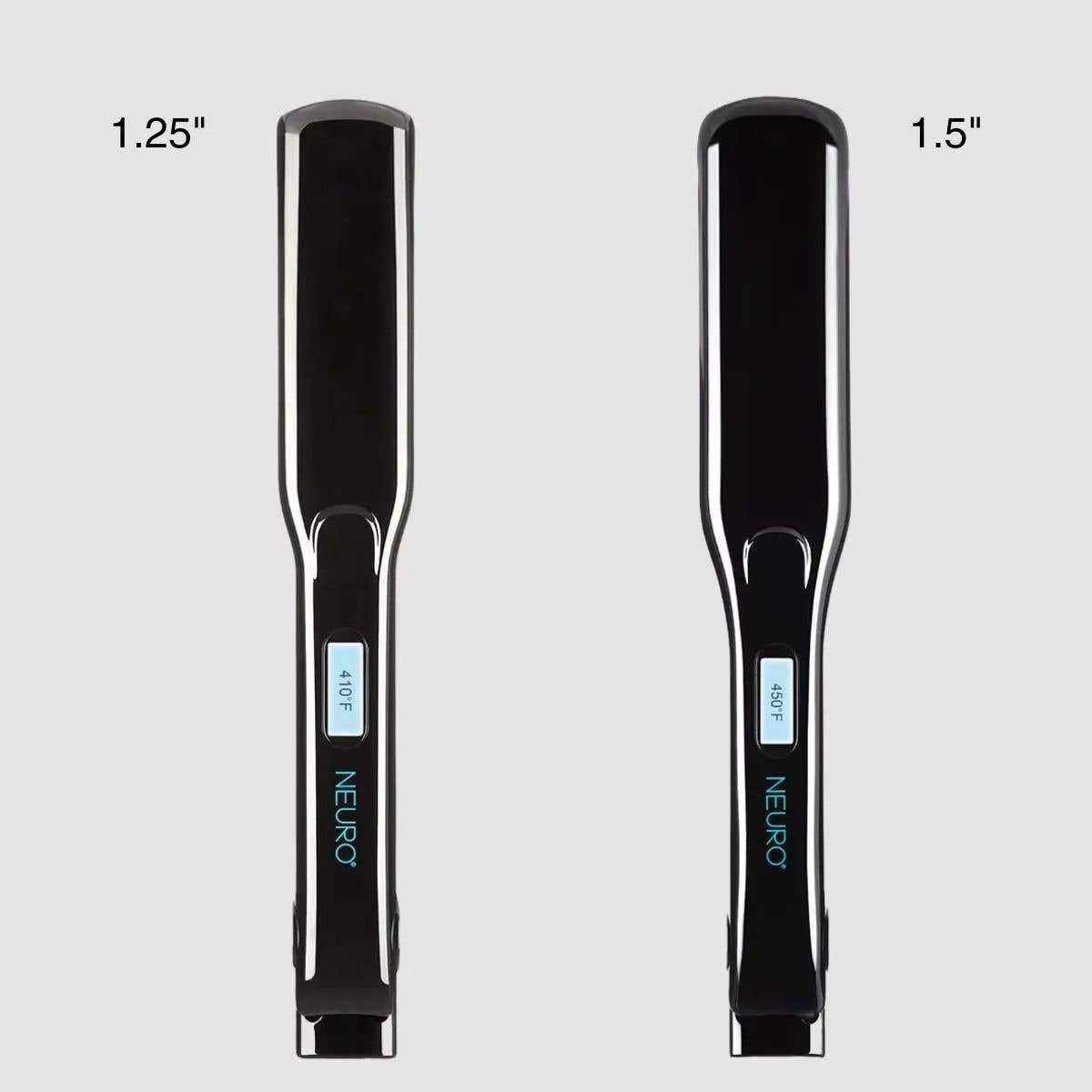 Before and after images of Neuro model after using Neuro Smooth Titanium Flat Iron