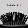 The Detangling Brush features bristles with ballpoint tips that massage the scalp.