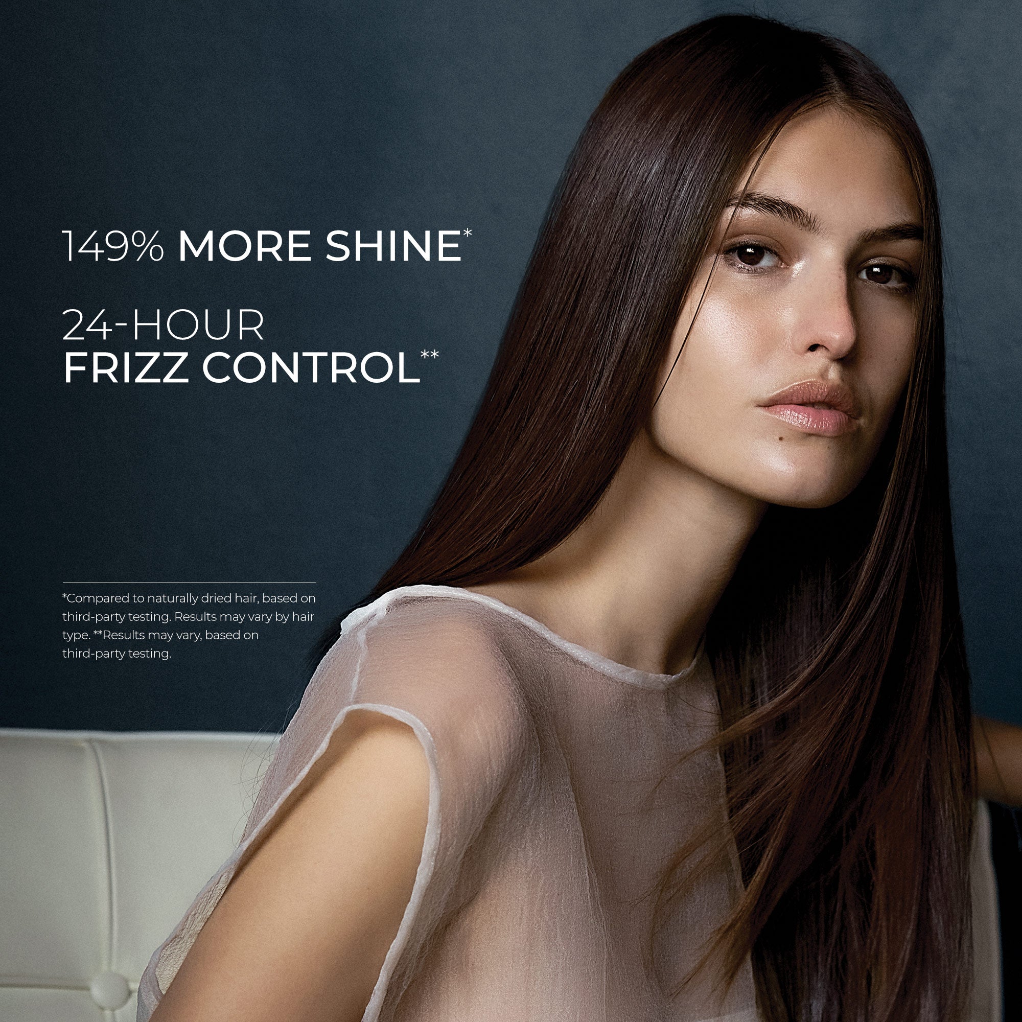 The Neuro Smooth 1.25" Ceramic Straightening & Styling Iron provides 149% more shine and 24-hour frizz control.