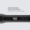 The Neuro Smooth 1.25" Ceramic Straightening & Styling Iron has adjustable heat settings up to 450°F  for every hair type.