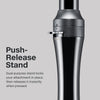 The Paul Mitchell Unclipped 3-in-1 Ceramic Interchangeable Curling Wand has an easy push-release stand.