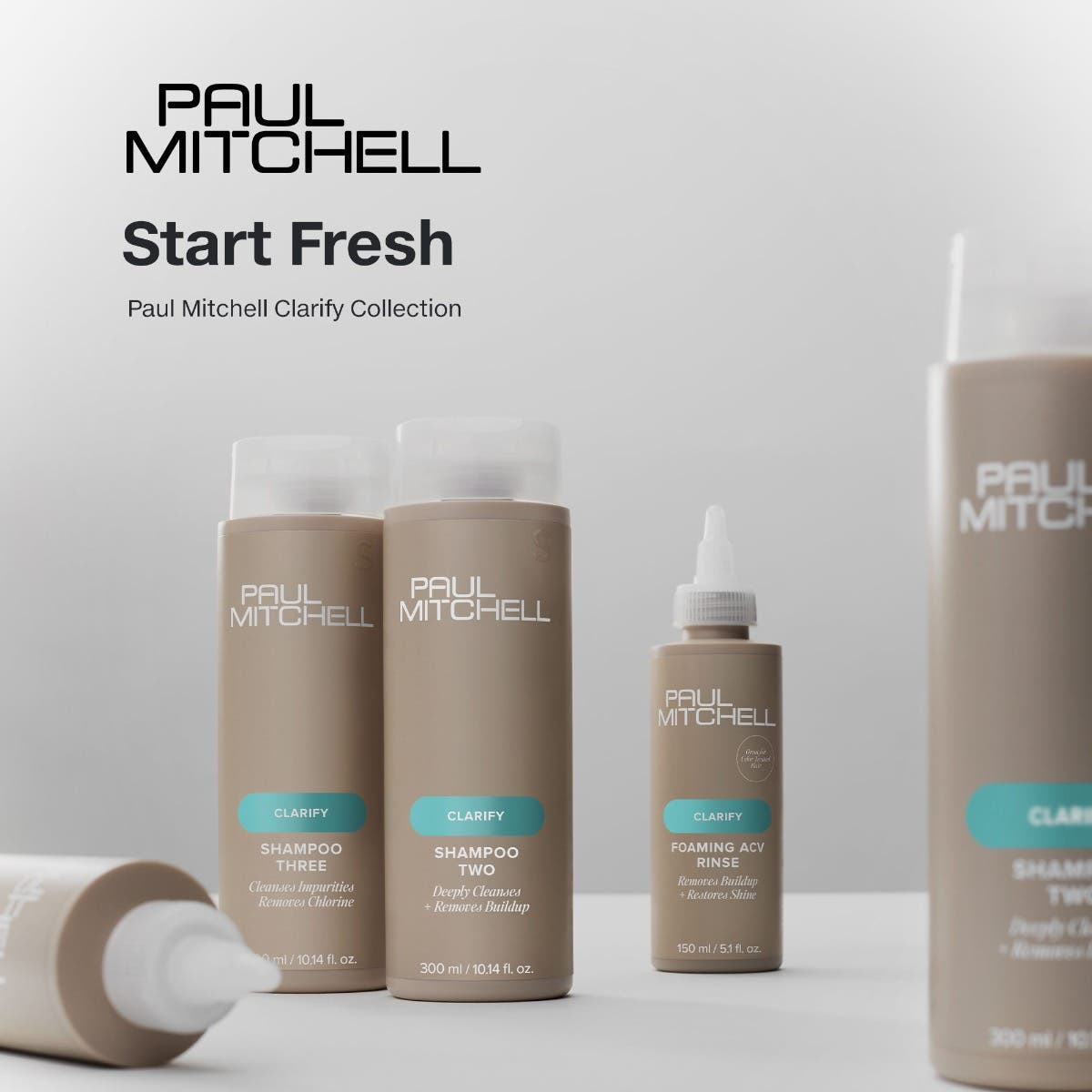 Before and after using Paul Mitchell Foaming ACV Rinse for shinier hair.