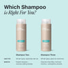 Before and after washing hair with Paul Mitchell Shampoo Three for clean hair without “chlorine green.”