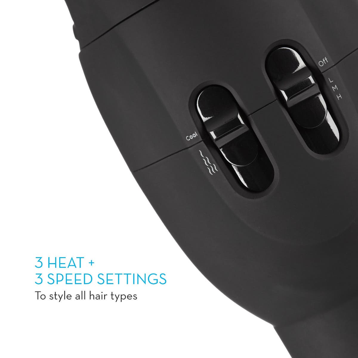 3 heat and 3 speed settings